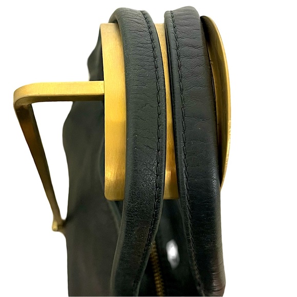 Sofia C Oversized Italian Leather Crossbody Tote Bag Black Boho Casual Slouchy - Picture 6 of 13